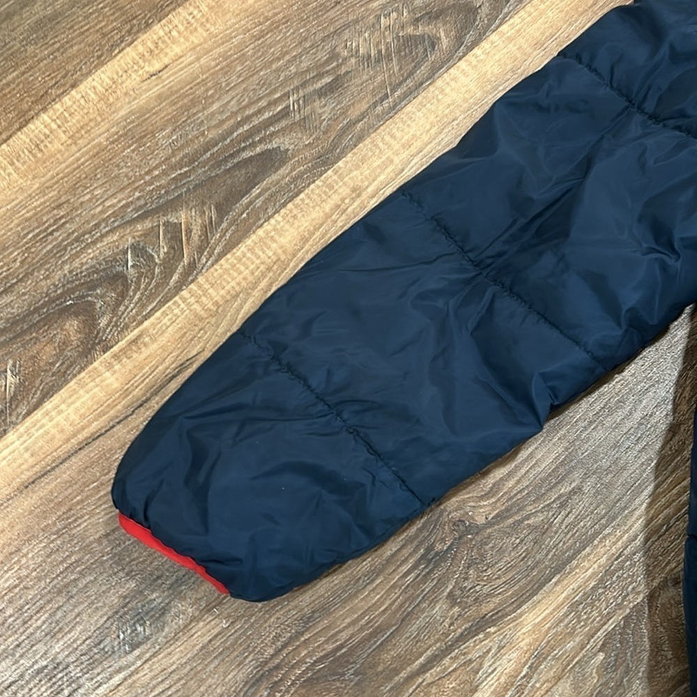 Converse All Star Boys Quilted Jacket S 8-10yrs Blue Hood Zipper Chuck Taylor - Picture 6 of 16